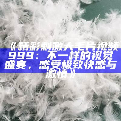 《精彩刺激大毛片视频999：不一样的视觉盛宴，感受极致快感与激情》